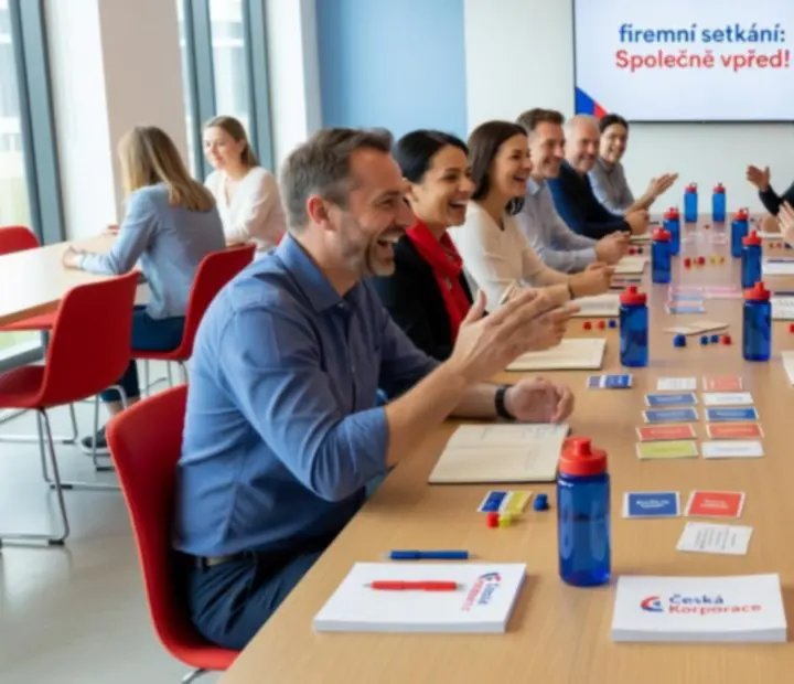 Firemní společenský program Bohekrad s hosty u stolů