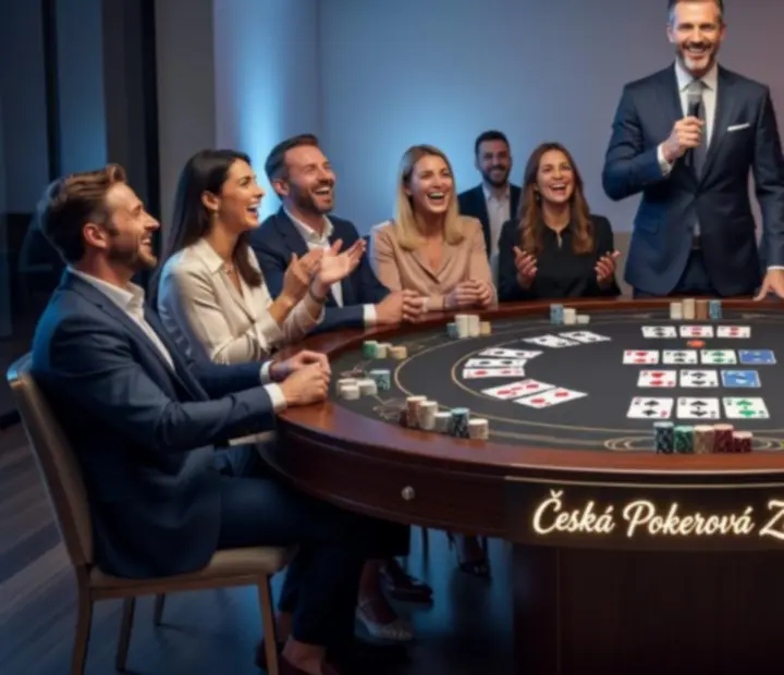 Hosté u stolů během pokerového stylu společenského večera