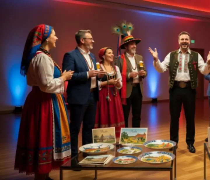 Tematický večer Bohekrad s atmosférickým nasvícením a hosty u stolů